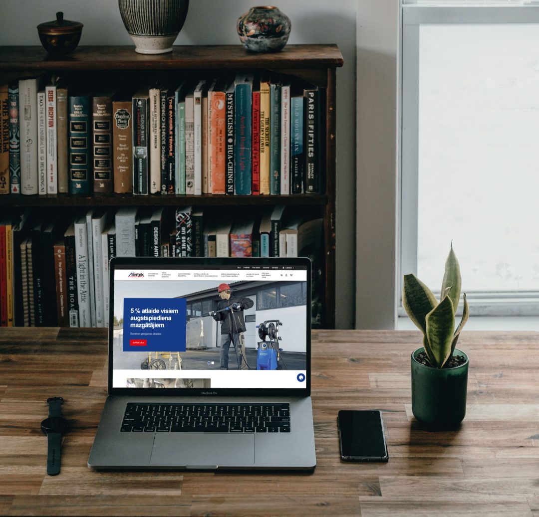 Desktop Mockup Alintek Atlaides Majaslapas Izveide Homepage Ekomercija