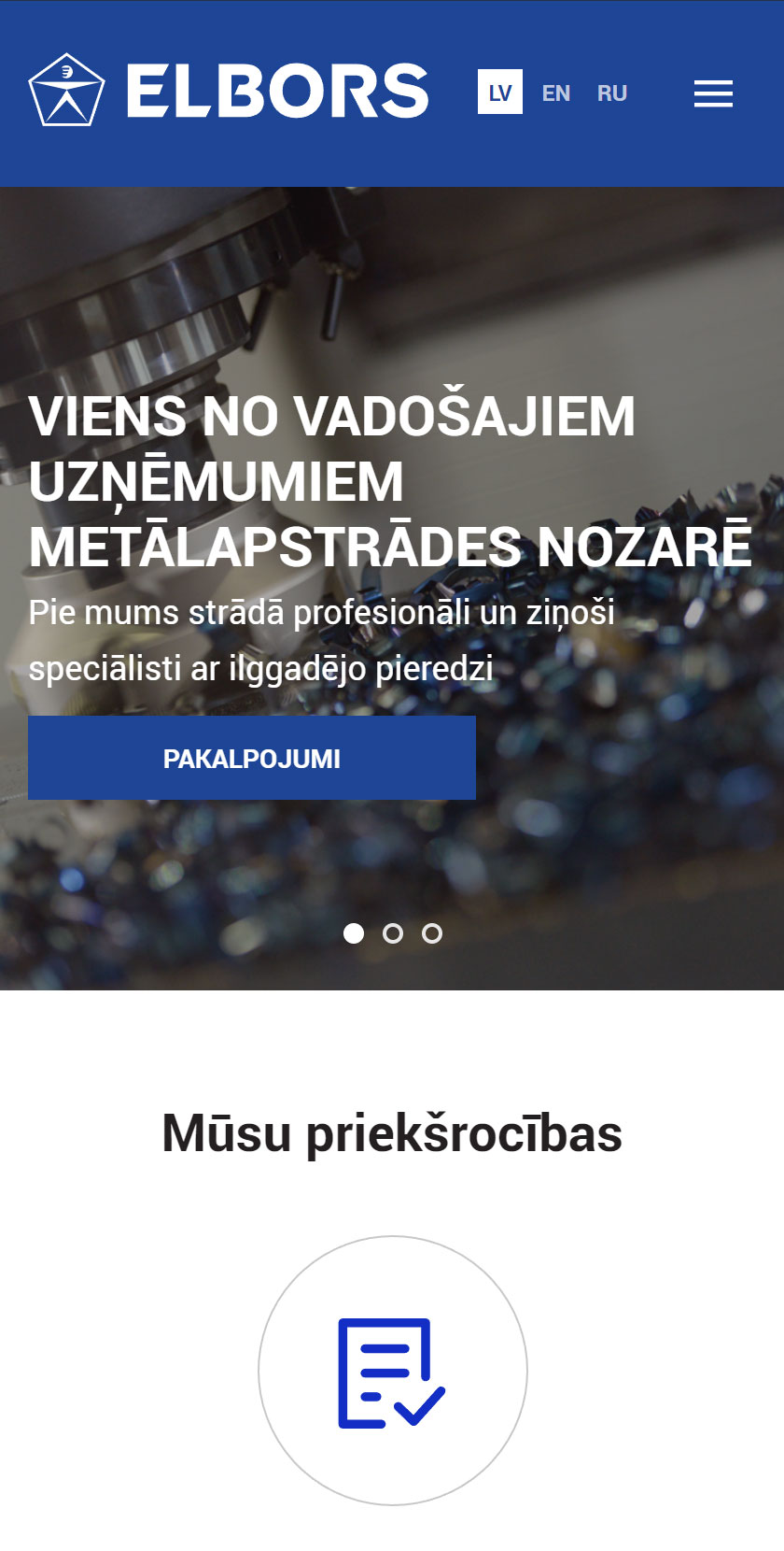 Mobile Screen Header Elbors Majaslapa Bizness Majaslapas Izveide