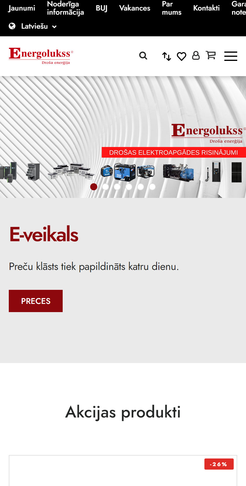 Mobile Screen Header Energolukss Drosa Energija Interneta Veikals Ekomercija Majaslapas Izveide Homepage